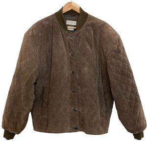 Vintage BANANA REPUBLIC SAFARI & TRAVEL Suede Bomber Baseball Flight Jacket